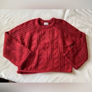 Cozy Red Sweater with bell sleeves